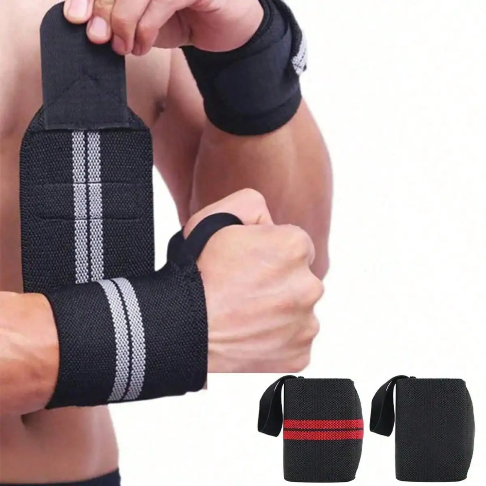 Wrist Wraps Weightlifting Support - 2個入り エラスティックリストラップ、リストサポートブレース、リストガードリストバンド、ジムでのウェイトリフティング、フィットネス保護、バーベル用