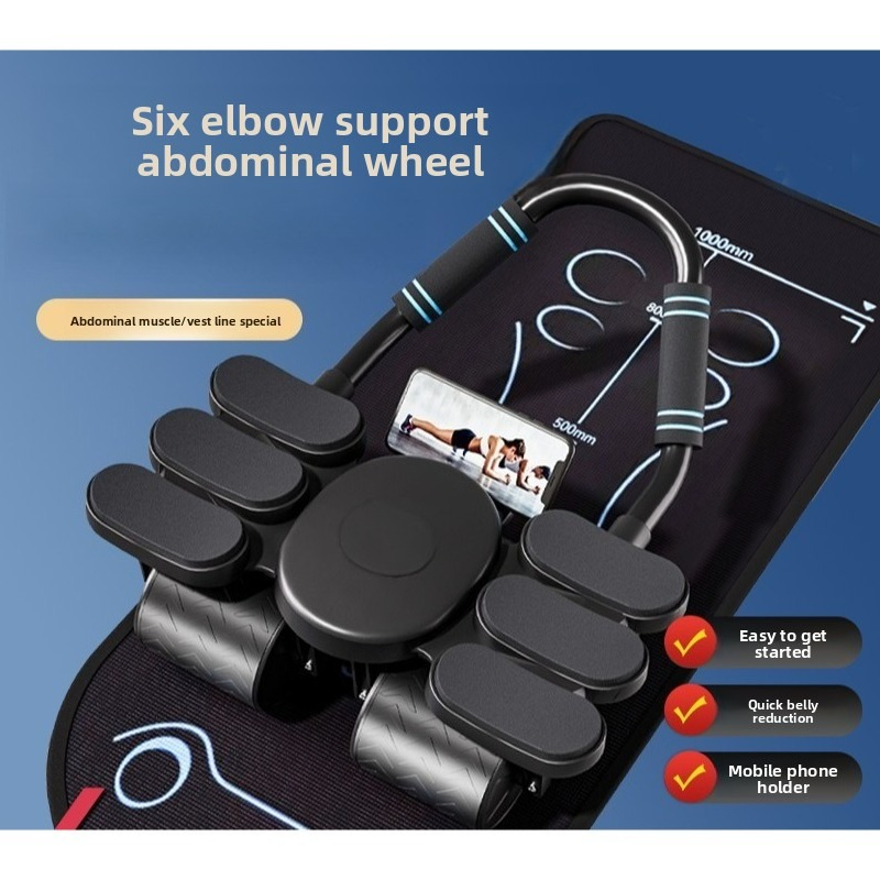 四輪六肘腹部運動器具 自動リバウンド機能付き 腹部ローリング - Ab Roller Wheel With Elbow Support のレビューと価格